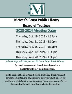 MCIV Board Meeting Dates 2023-2024